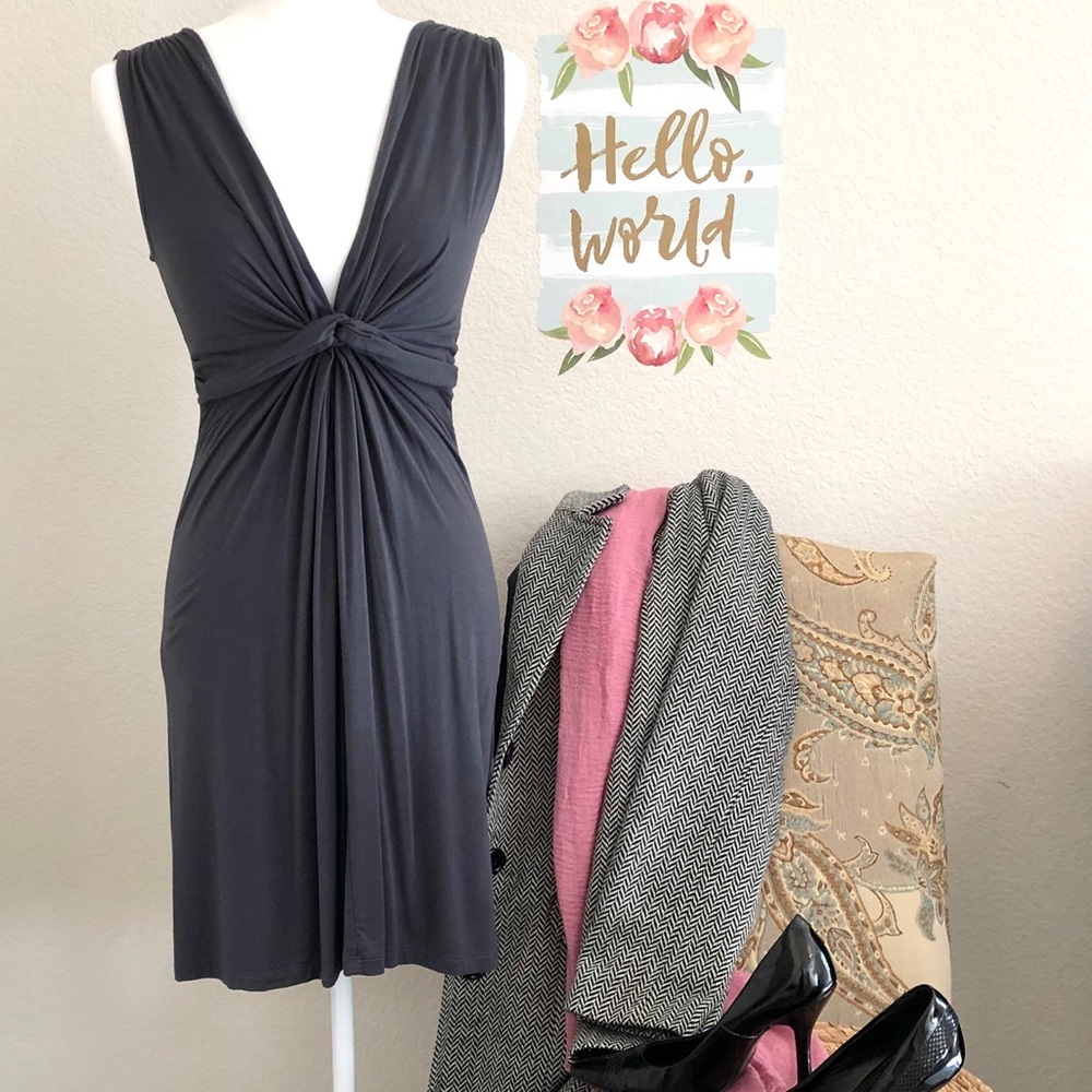 V-Neck A-Shape Forever 21 Gray Dress